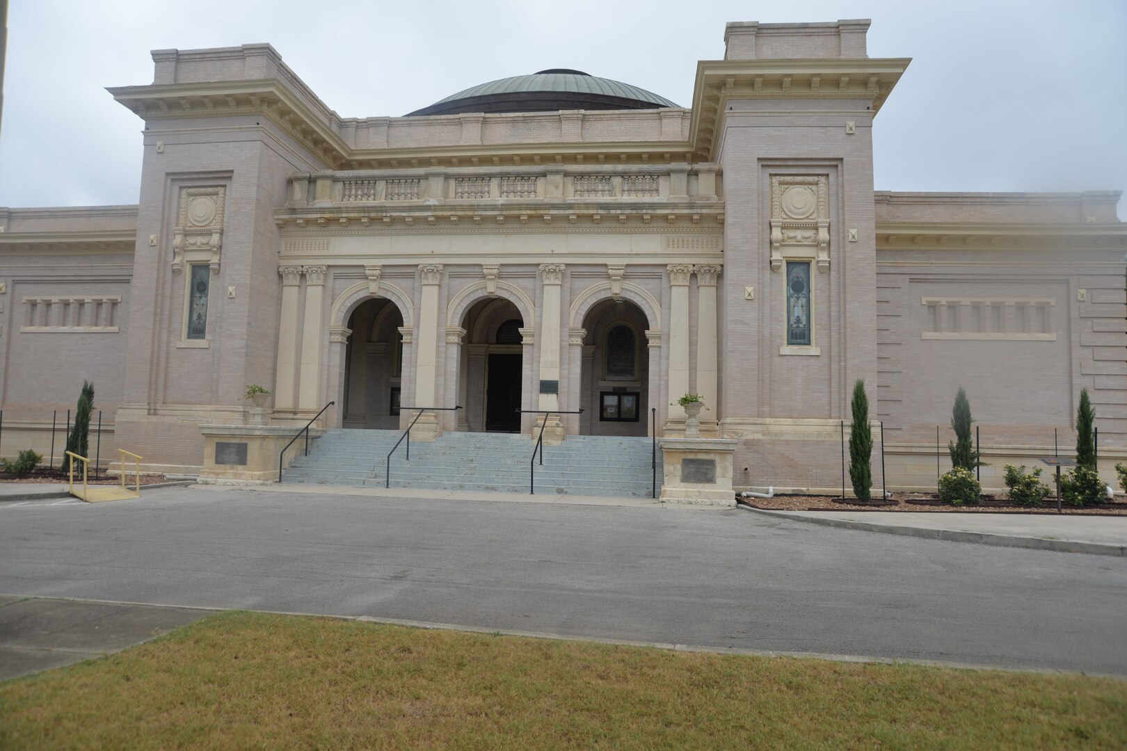 : Dedicated in 1909 by President William Howard Taft, the Main Post Chapel, or Gift Chapel, at Joint Base San Antonio-Fort Sam Houston is used for various religious activities throughout the year, including daily services of various faiths, special religious events, memorial services, weddings, funerals, Bible study groups and choir practices. The structure is known as the Gift Chapel because the city of San Antonio donated the property for the structure and community leaders and military personnel donated funds for its construction. The Main Post Chapel is listed on the National Register of Historic Places.
