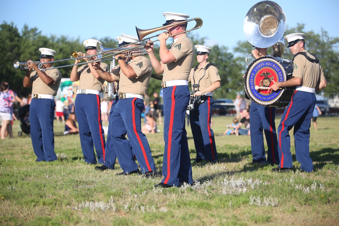 The Marine Corps Recruit Depot Parris Island Band performs during an Independence Day celebration aboard MCRD Parris Island July 4.