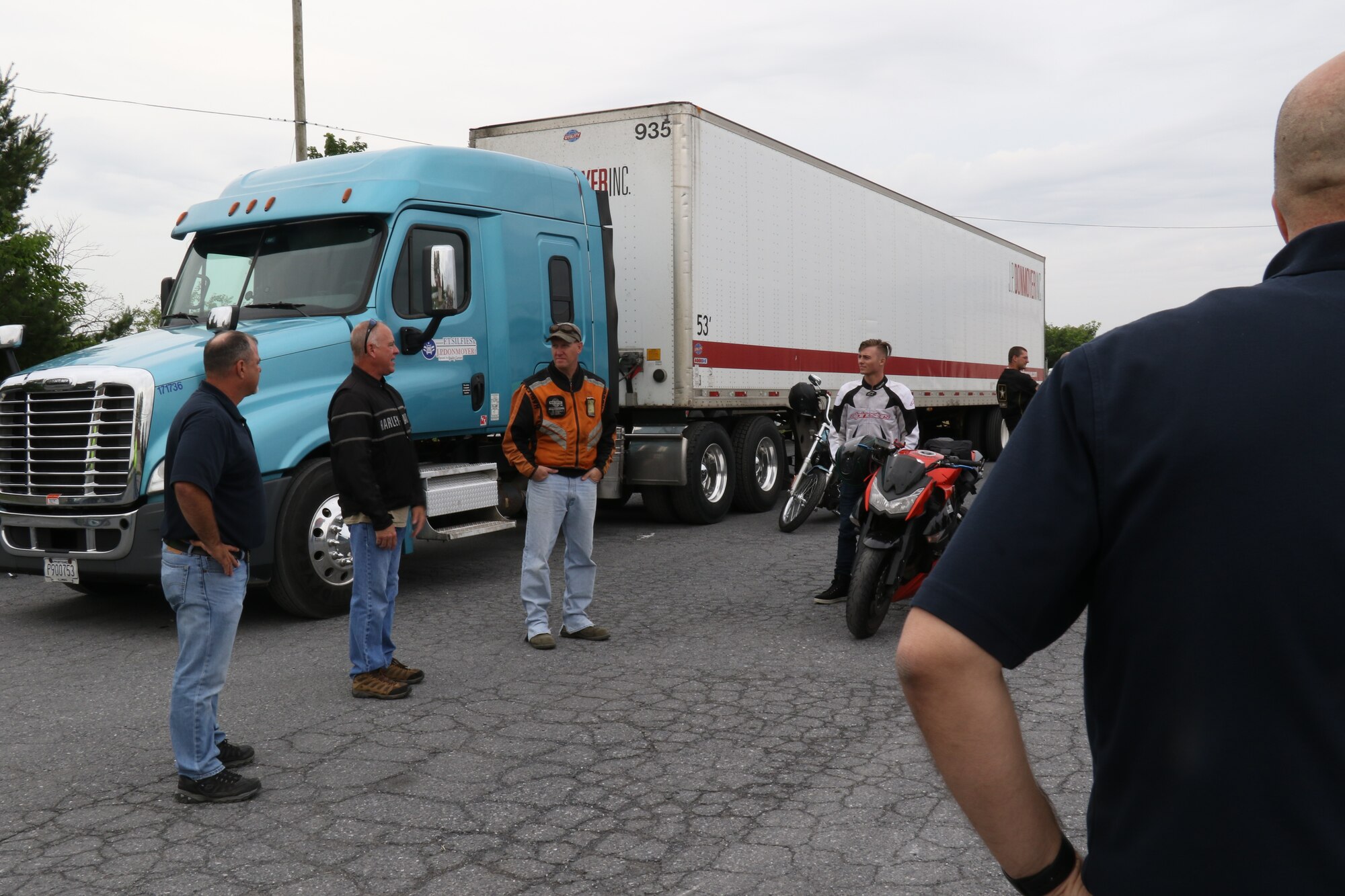 Pennsylvania Army and Air National Guardsmen participate in a motorcycle safety day held at Fort Indiantown Gap, Pennsylvania and the surrounding area, June 22, 2018. The course was taught by Pennsylvania Guardsmen; giving the riders advanced tips on staying safe while riding. (U.S. Air Force Photo by Master Sgt. Culeen Shaffer/Released)