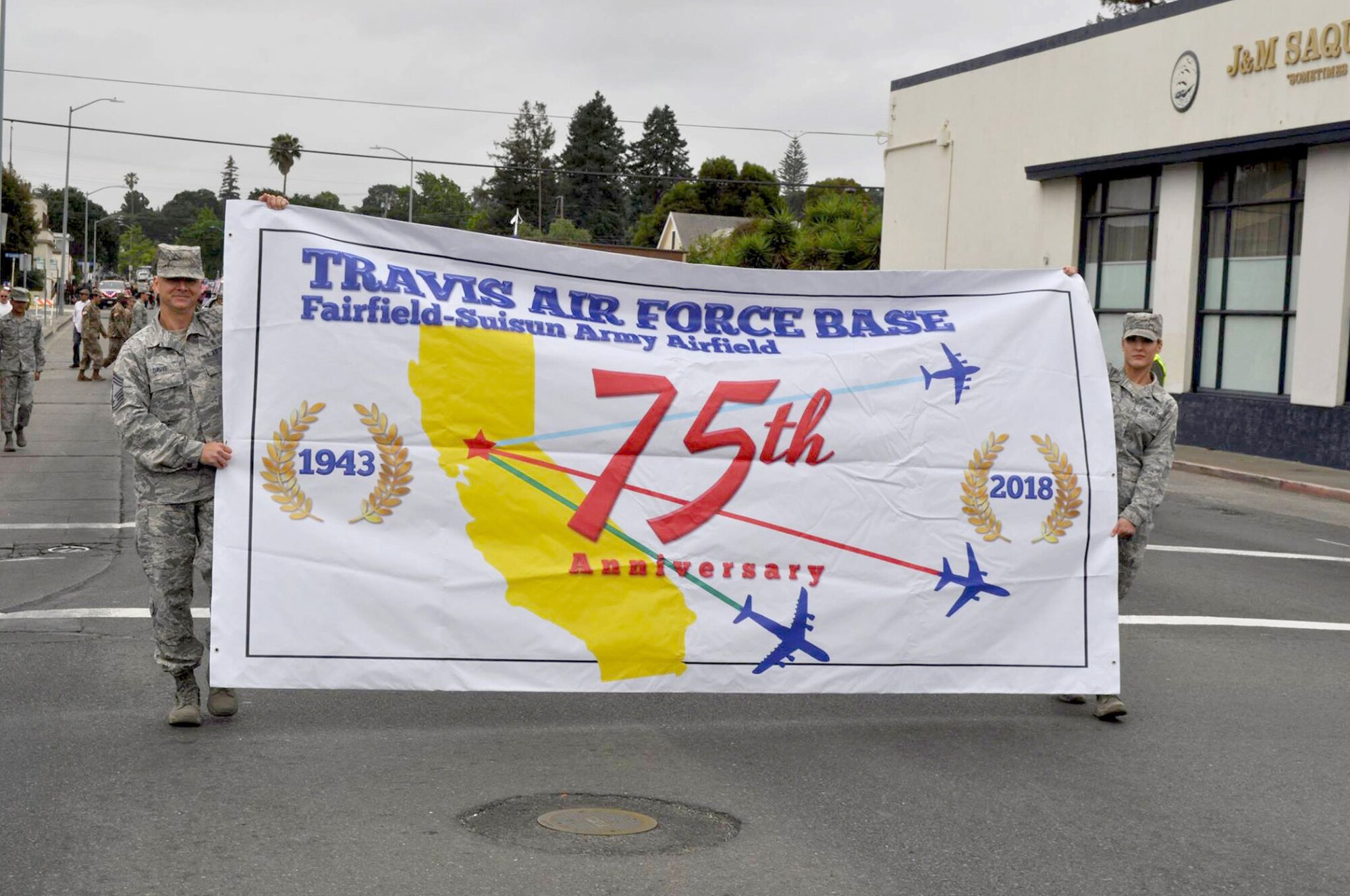 Team Travis marches in the Vallejo Parade, July 4, 2018.