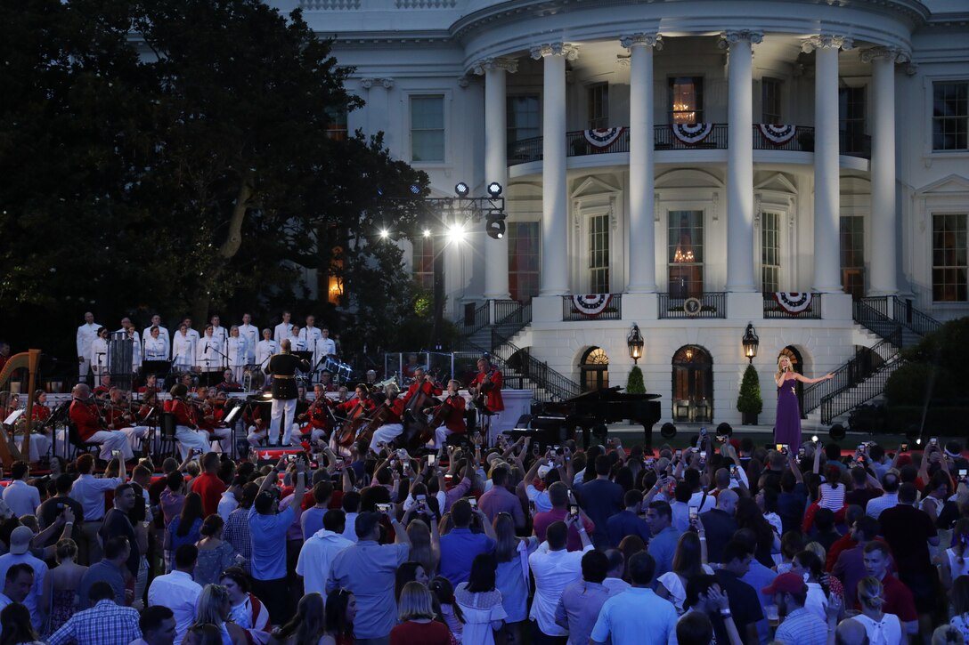 On July 4, 2018, the Marine Chamber Orchestra performed for the Fourth of July at the White House program featured live on the Hallmark Channel. (U.S. Marine Corps photo by Master Sgt. Simmons/released)