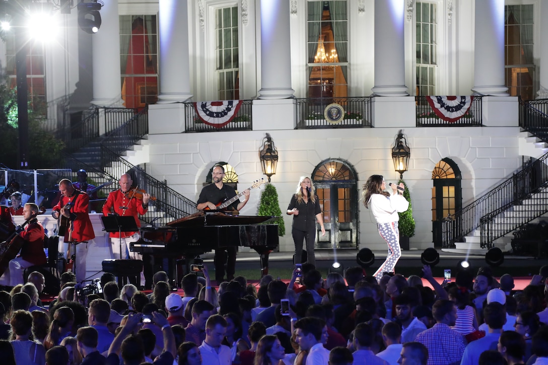 On July 4, 2018, the Marine Chamber Orchestra performed for the Fourth of July at the White House program featured live on the Hallmark Channel. (U.S. Marine Corps photo by Master Sgt. Simmons/released)