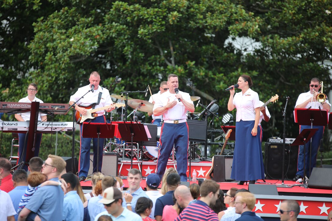 On July 4, 2018, the Marine Chamber Orchestra performed for the Fourth of July at the White House program featured live on the Hallmark Channel. (U.S. Marine Corps photo by Master Sgt. Simmons/released)