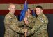 Guidon Transfer
Colonel G John Grimm, 90th Security Forces commander, passes the guidon to Col. Nicholas Petren, 90th Security Forces Squadron commander, during the 90th SFS change of command ceremony July 6, 2018 in the Peacekeeper High Bay on F.E. Warren Air Force Base, Wyo. The ceremony signified the transition of command from Lt. Col. Richard Zeigler to Petren. (U.S. Air Force photo by Glenn S. Robertson)