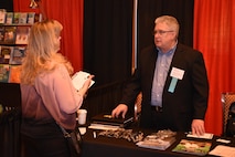 Bruce Schamburek, education services specialist for the 6th Medical Recruiting Battalion, speaks to an attendee of the Trauma, Critical Care & Acute Care Surgery Conference at Caesars Palace on 10 April. Schamburek was on hand, along with members of the Las Vegas Medical Recruiting Station and Aurora Medical Recruiting Station, to explain the benefits and opportunities of a career in Army Medicine. For more information on the Army's more than 80 medical specialties go to healthcare.goarmy.com.