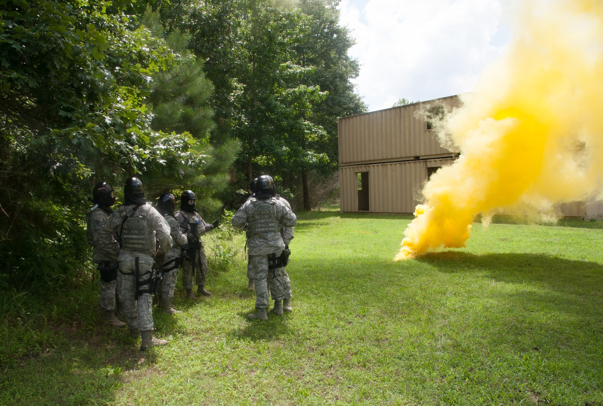 USAF Airmen practice close combat firearm skills