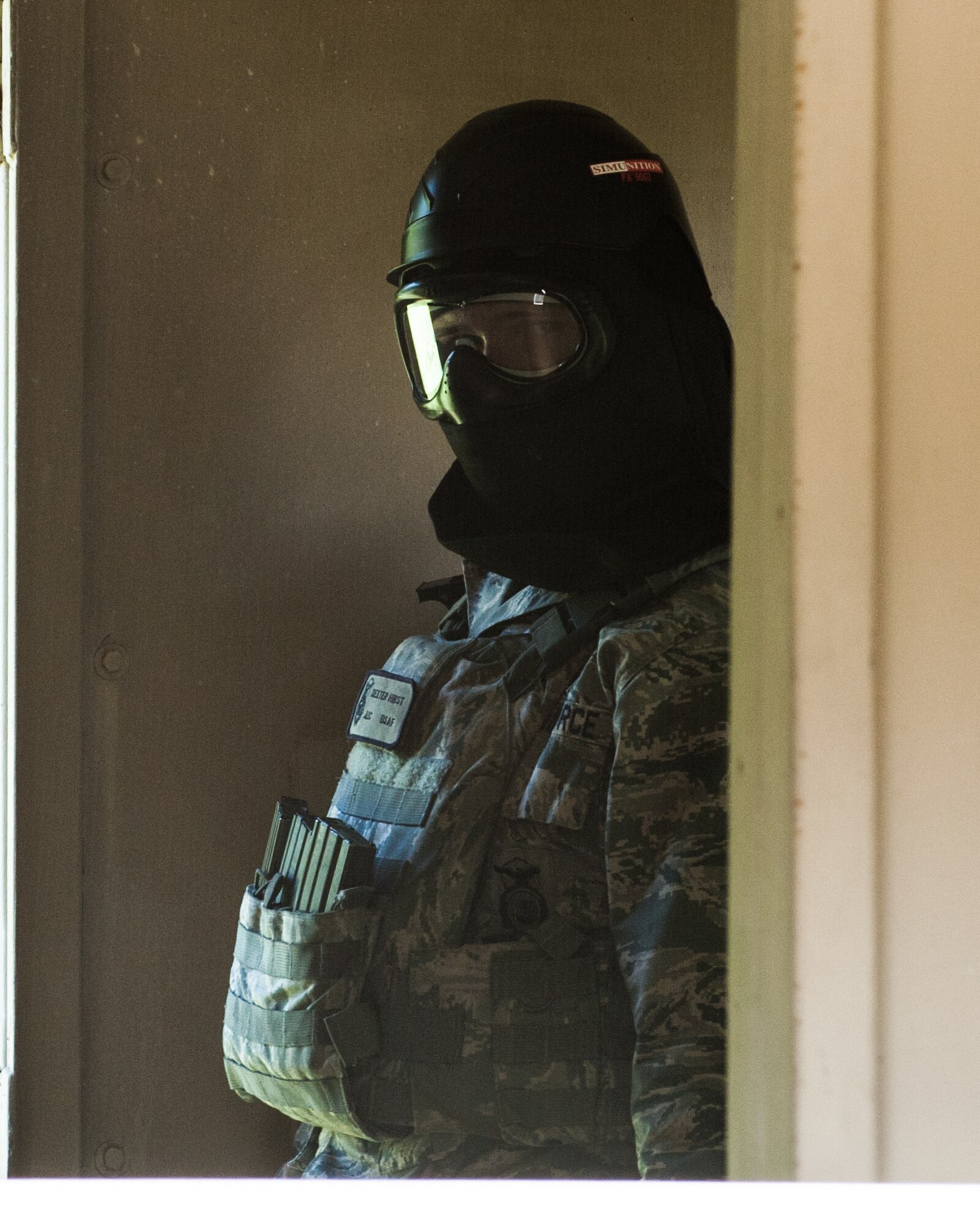 USAF Airmen practice close combat firearm skills