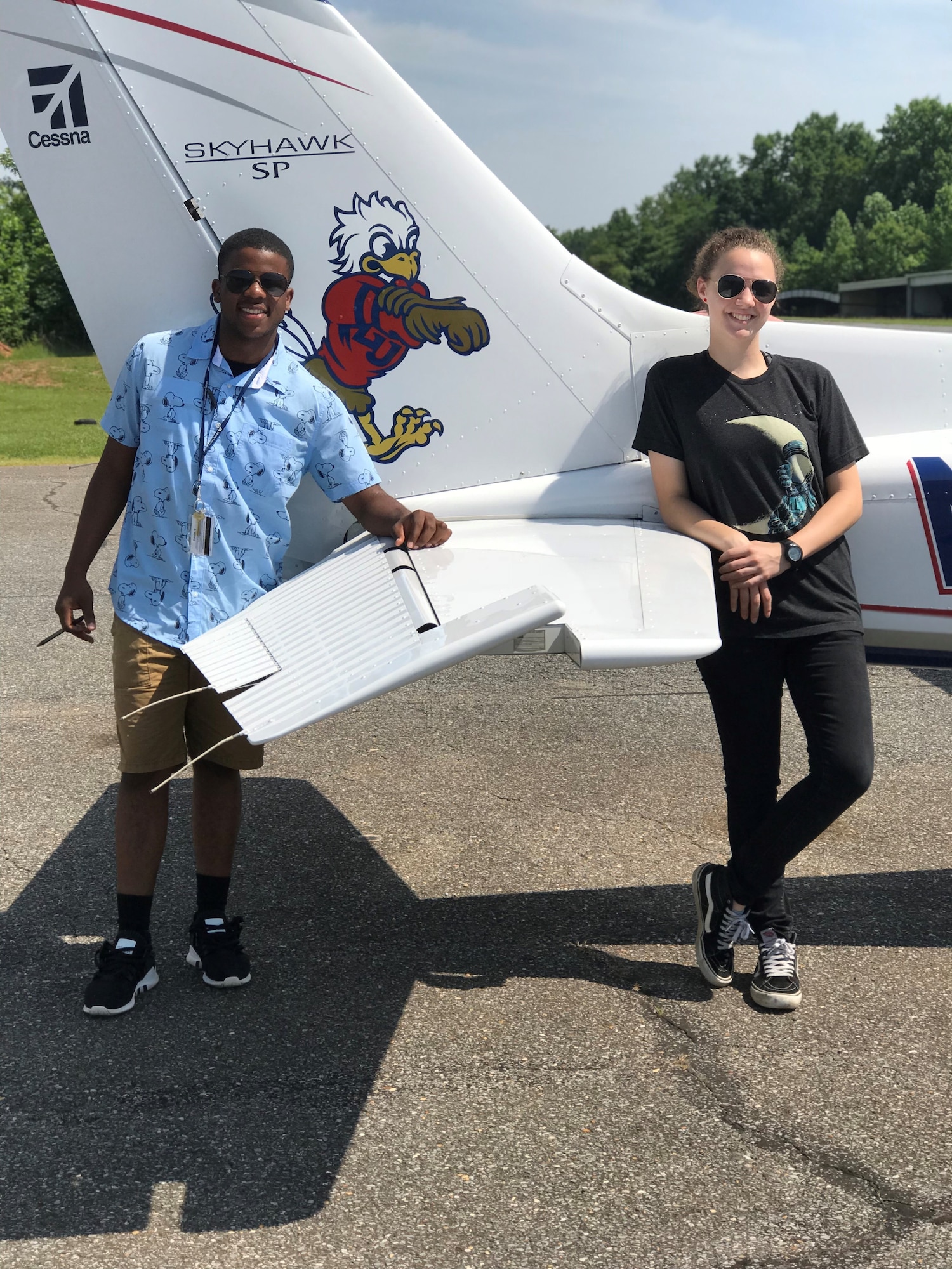 Cadet Ruth Robey, Hixson High School, Hixson, Tennessee, flies a Cessna 172 as part of the Chief of Staff of the Air Force Flight Academy program at Liberty University, Lynchburg, Virginia. Robey is one of 120 cadets selected for a Flight Academy scholarship by Air Force Junior ROTC. The Chief of Staff of the Air Force Flight Academy scholarship program allows selected Air Force Junior ROTC cadets to attend an accredited aviation program at one of six partnering universities to get a private pilot license. (Courtesy Photo)