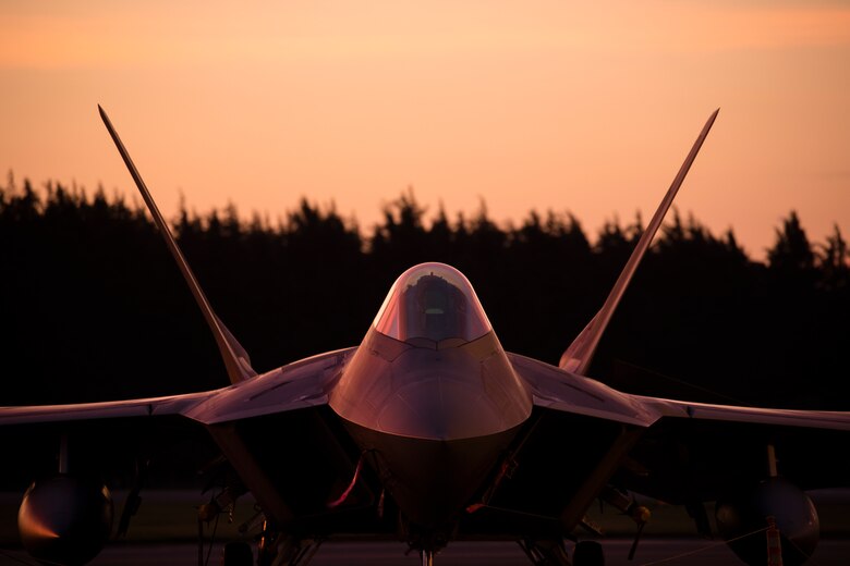 A U.S. Air Force F-22 Raptor from Joint Base Elmendorf-Richardson, Alaska