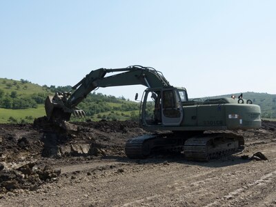 961st Engineer Company combats rain with drainage in Romania