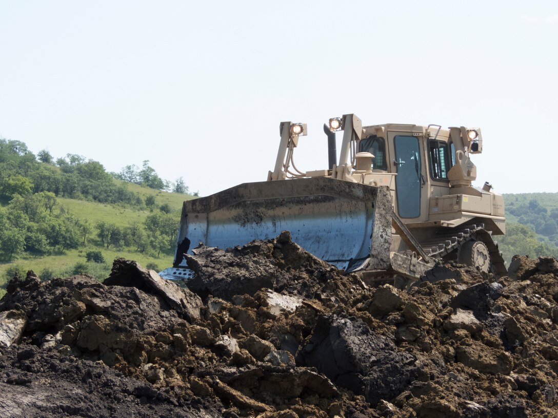 961st Engineer Company combats rain with drainage in Romania