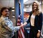 Master Sgt. Dawn Williams, 932nd Health Professions Recruiter, welcomes Ana Sandee to the unit as part of the 932nd Medical Group's Medical Squadron, July 9, 2018, at Scott Air Force Base, Ill. Williams recruits new medical people from the Saint Louis and Illinois region into the Air Force Reserve by day at the 932nd Airlift Wing, and also coaches the 932nd Airlift Wing's volunteer volleyball team. Sandee will fill a critical career field slot in physical therapy with the 932nd MDS in Illinois.  (U.S. Air Force photo by Lt. Col. Stan Paregien)