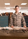 U.S. Air Force Senior Airman Joshua Heffernan, 100th Maintenance Squadron flight aerospace propulsion journeyman, poses for a photo in the composite tool kit section at RAF Mildenhall, England, July 6, 2018. Using Continuous Process Improvement methods, Heffernan and his team created a simple process to order tools and equipment for his flight, reducing order time from 90 days to one day. (U.S. Air Force photo by Senior Airman Kelly O’Connor)