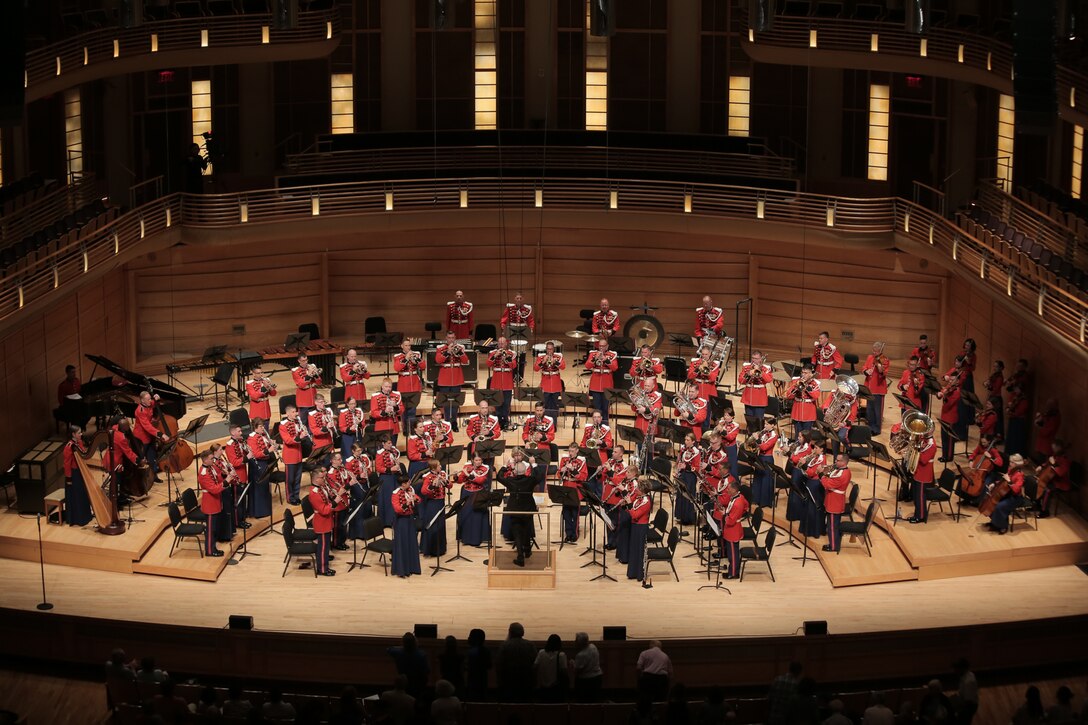 On July 10, 2018 the Marine Band celebrated its 220th anniversary with a special performance featuring guest conductor, piano soloist, and composer Bramwell Tovey at The Music Center at Strathmore in North Bethesda, Md. (U.S. Marine Corps photo by Master Sgt. Kristin duBois/released)