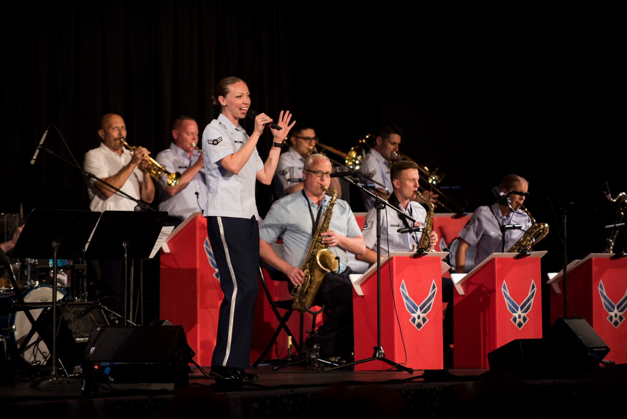 Jazz ensemble playing music