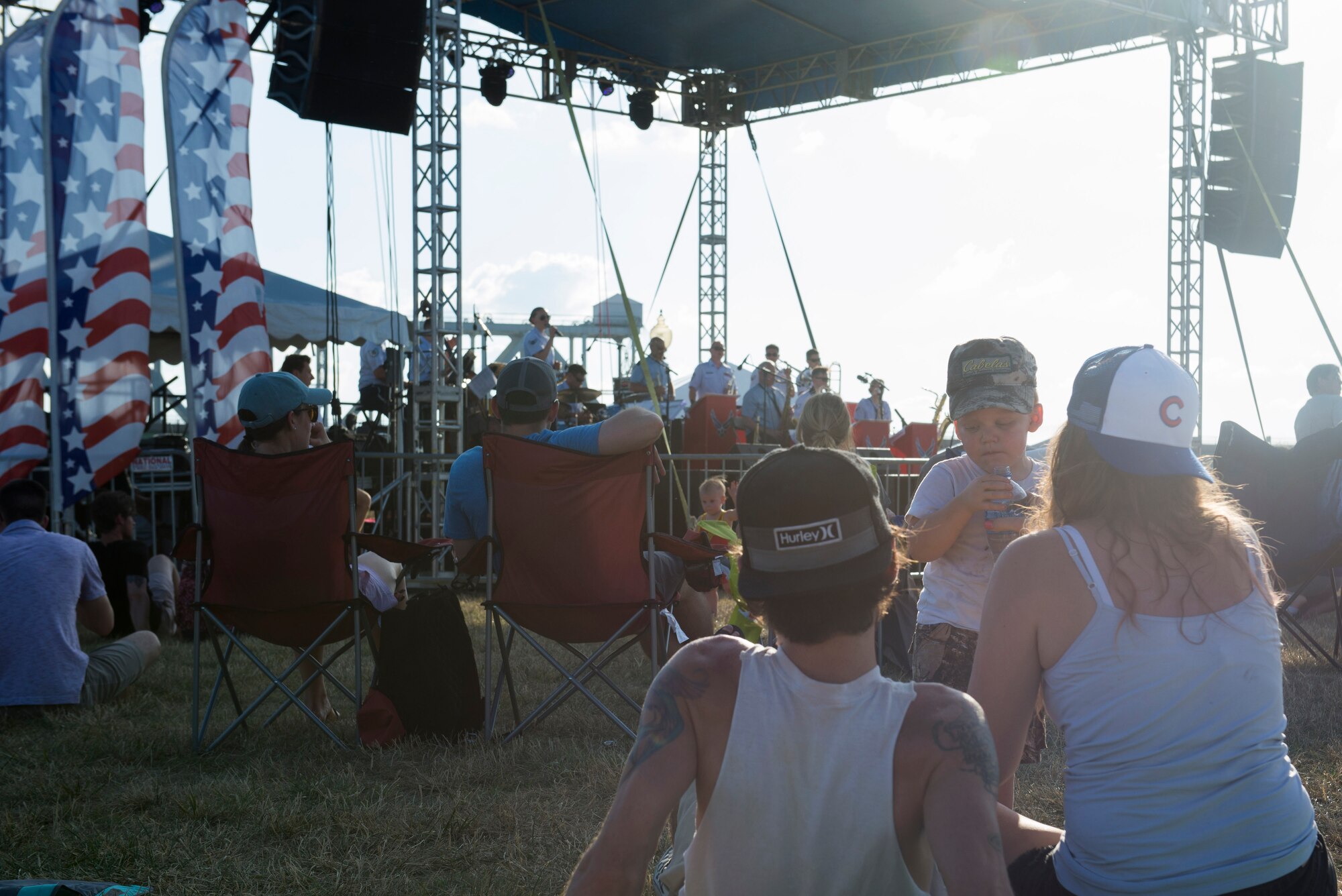 Audience listening to jazz ensemble play