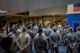 Boom operators and loadmasters of the 97th Training Squadron attend their weekly role call for any need to know information, July 3, 2018 at Altus Air Force Base, Okla.