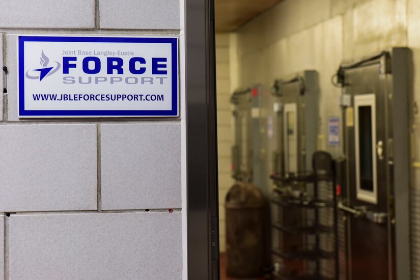 The Crossbow Dining Facility renovations are approaching completion at Joint Base Langley-Eustis, Virginia, July 10, 2018. The facility is scheduled to resume operations Aug. 1, 2018 after a six-month long closure to upgrade structure and equipment for an improved work environment. (U.S. Air Force photo by Airman 1st Class Monica Roybal)