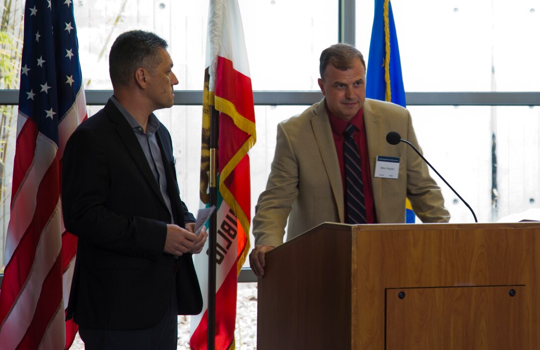 Mike Hayden, Program Manager for Veteran Ventures at UC San Diego, gives his remarks to the Startup Battlefield 101 graduating class Monday, June 4, 2018, at the Ida and Cecil Green Faculty Club aboard UC San Diego. The graduating class consisted of service members and veterans. The course was taught in partnership with SmartMoney Veterans and is designed to help transitioning service members and veterans leverage the skills they already have and translate those skills into launching businisses and creating successful civilian careers. (U.S. Marine Corps photo by Lance Cpl. Hanna Powell)