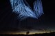 A view of Travis Air Force Base, Calif.'s Intel Shooting Star light show wherein Travis families were shown the choreographed capabilities of 500 drones during an Independence Day celebration July 5, 2018. The drones conducted a show consisting of various designs meant to highlight both the U.S. Air Force's and Travis' history. (U.S. Air Force photo by Airman 1st Class Christian Conrad)
