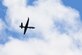 An MQ-9B SkyGuardian glides beneath the clouds July 10, 2018, over Grand Forks Air Force Base, North Dakota. General Atomics Aeronautical Systems and Northrop Grumman Corporation, both tenants of Grand Forks AFB’s enhanced-use lease, launched the SkyGuardian with support of the 319th Operations Support Squadron. The SkyGuardian’s flight is the first trans-Atlantic flight for a high-altitude, long-endurance remotely-piloted aircraft. (U.S. Air Force photo by Airman 1st Class Elora J. Martinez)