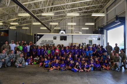 Members from the 628th Civil Engineer Squadron hosted a Science, Technology, Engineering, Art and Mathematics (STEAM) event for children from the Joseph Pye Elementary School Summer Camp July 12, 2018, at the emergency management building at Joint Base Charleston, S.C.
