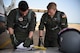 Second Lt. Cameron Duley, 41st Flying Training Squadron student pilot, and Capt. Conor Murphy, 41st FTS instructor pilot, complete a pre-flight check list before a sortie July 2, 2018, on Columbus Air Force Base, Mississippi. Only a handful of flights are flown solo throughout pilot training at Columbus AFB, to test the pilots confidence and build their ability to think fast and complete a flying mission. (U.S. Air Force photo by Airman 1st Class Keith Holcomb)