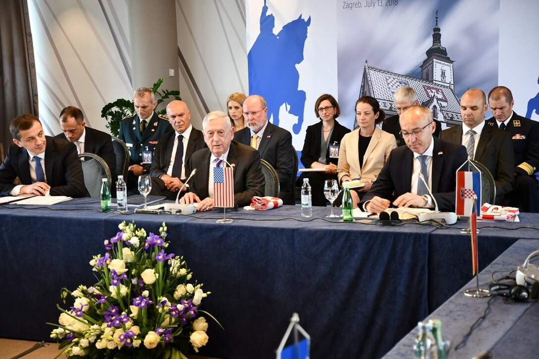 Defense Secretary Mattis speaks at U.S.-Adriatic Charter defense ministers meeting.