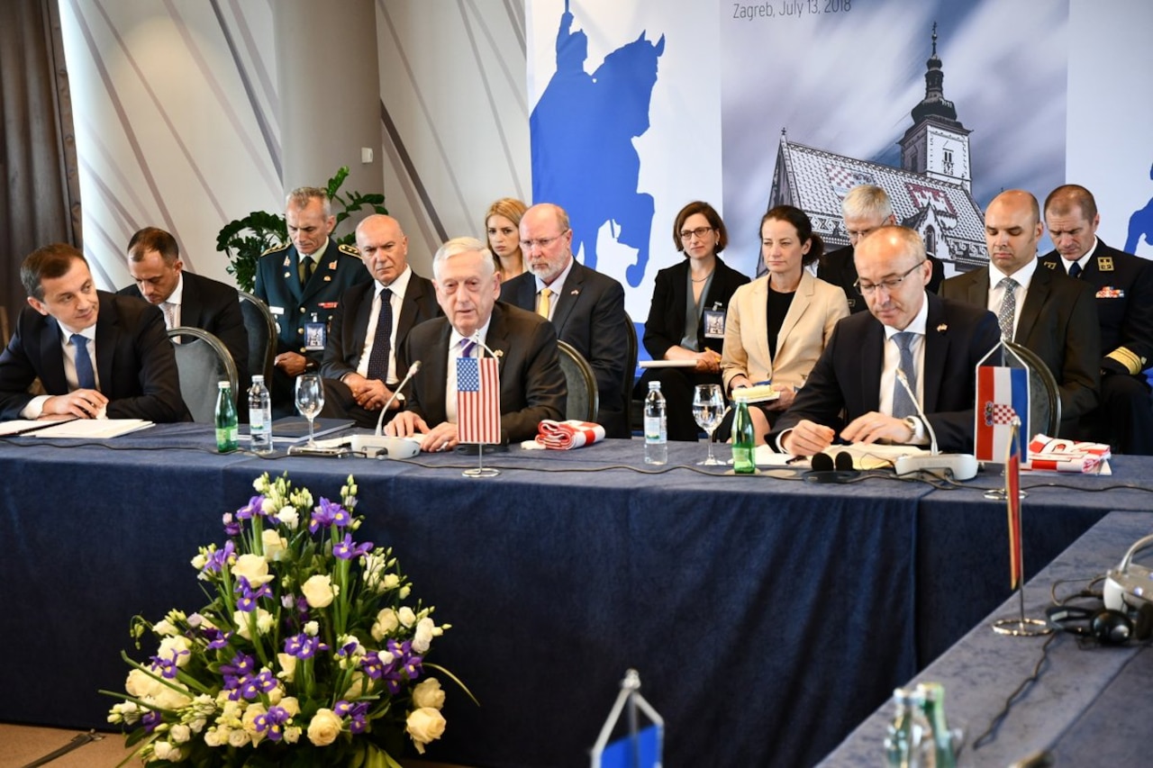 Defense Secretary Mattis speaks at U.S.-Adriatic Charter defense ministers meeting.