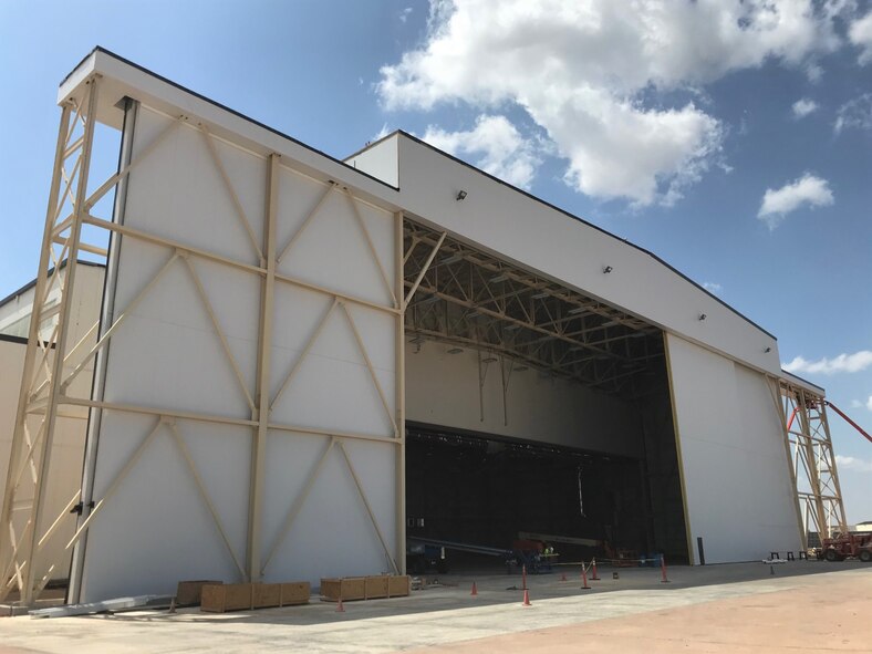 The Fuel Cell Maintenance Hangar undergoes construction, July 2, 2018, Altus Air Force Base, Okla.