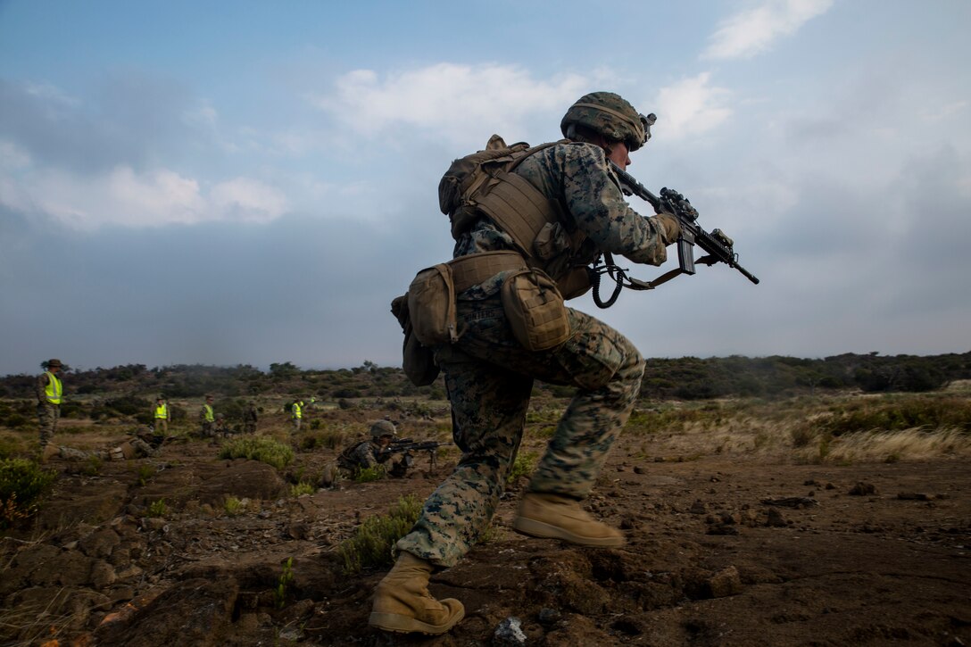U.S. Marines conduct squad-level training during RIMPAC