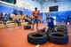 Children from the 100th Force Support Squadron Youth Center compete for the best time during an Alpha Warrior obstacle course challenge at the Northside Fitness Center on RAF Mildenhall, England, July 13, 2018. Not only does the battle rig test physically fitness, but it can be used on a daily basis for workouts or unit physical training. (U.S. Air Force photo by Senior Airman Christine Groening)