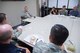 Maj. Gen. Bradley D. Spacy, Air Force Installation and Mission Support Center commander, has lunch with Airmen from the 88th Security Forces Squadron and 788th Civil Engineering Squadron during a visit to Wright-Patterson Air Force base July 12, 2018.
