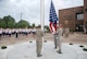 U.S. Airmen assigned to the 20th Force Support Squadron Honor Guard raise a flag for the first time on the new 20th Fighter Wing (FW) flagpole during a reveille ceremony at Shaw Air Force Base, S.C., Aug. 15, 2008.