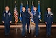 Gen. Mike Holmes, commander of Air Combat Command, presents the 24th Air Force guidon to Maj. Gen. Robert Skinner upon assuming command of the 24th AF during a ceremony at Joint Base San Antonio-Lackland, Texas, July 17, 2018. Twenty Fourth Air Force was reassigned to a new major command and welcomed Skinner during the ceremony. (U.S. Air Force photo by Andrew C. Patterson)