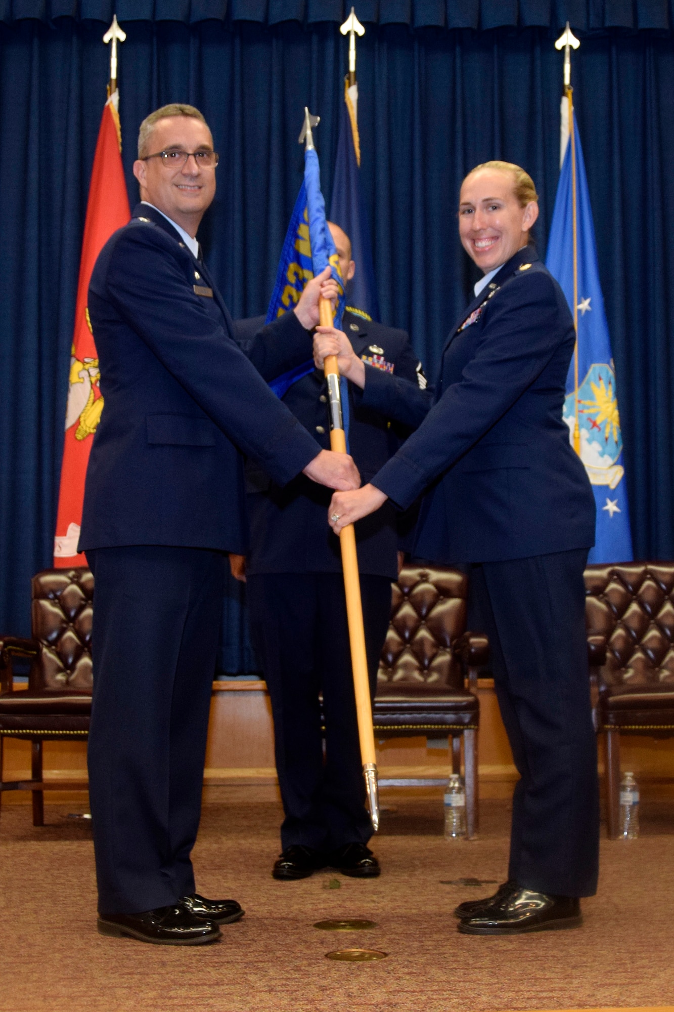 U.S. Air Force Reserves Command 433 LRS welcomes Maj. Sarah N. Scaglione in a change of command ceremony July 14, 2018 at JBSA-Lackland.