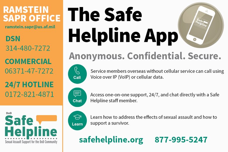 SAPR Safe Helpline Anonymous, Confidential, Secure, Better > Ramstein