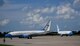 At right, a 932nd Airlift Wing C-40C aircraft slowly taxis past another waiting C40 as it comes back from a training flight July 6, 2018.  Meanwhile a maintainer walks the line at Scott Air Force Base, Ill. The 932nd Maintenance Group is responsible for maintaining four of the distinguished visitor airlift planes for worldwide service. The 932nd Airlift Wing is a 22nd Air Force unit, based in southern Illinois near the towns of Belleville, Mascoutah, and Shiloh. The 932nd Airlift Wing is the only reserve unit flying this unique mission under Air Force Reserve Command. Other major areas supporting the reserve unit are the 932nd Mission Support Group, 932nd Medical Group and the 932nd Operations Group. Citizen Airmen come from more than 30 states during 932nd Unit Training Assembly (UTA) weekends to be part of the team (U.S. Air Force photo by Lt. Col. Stan Paregien)