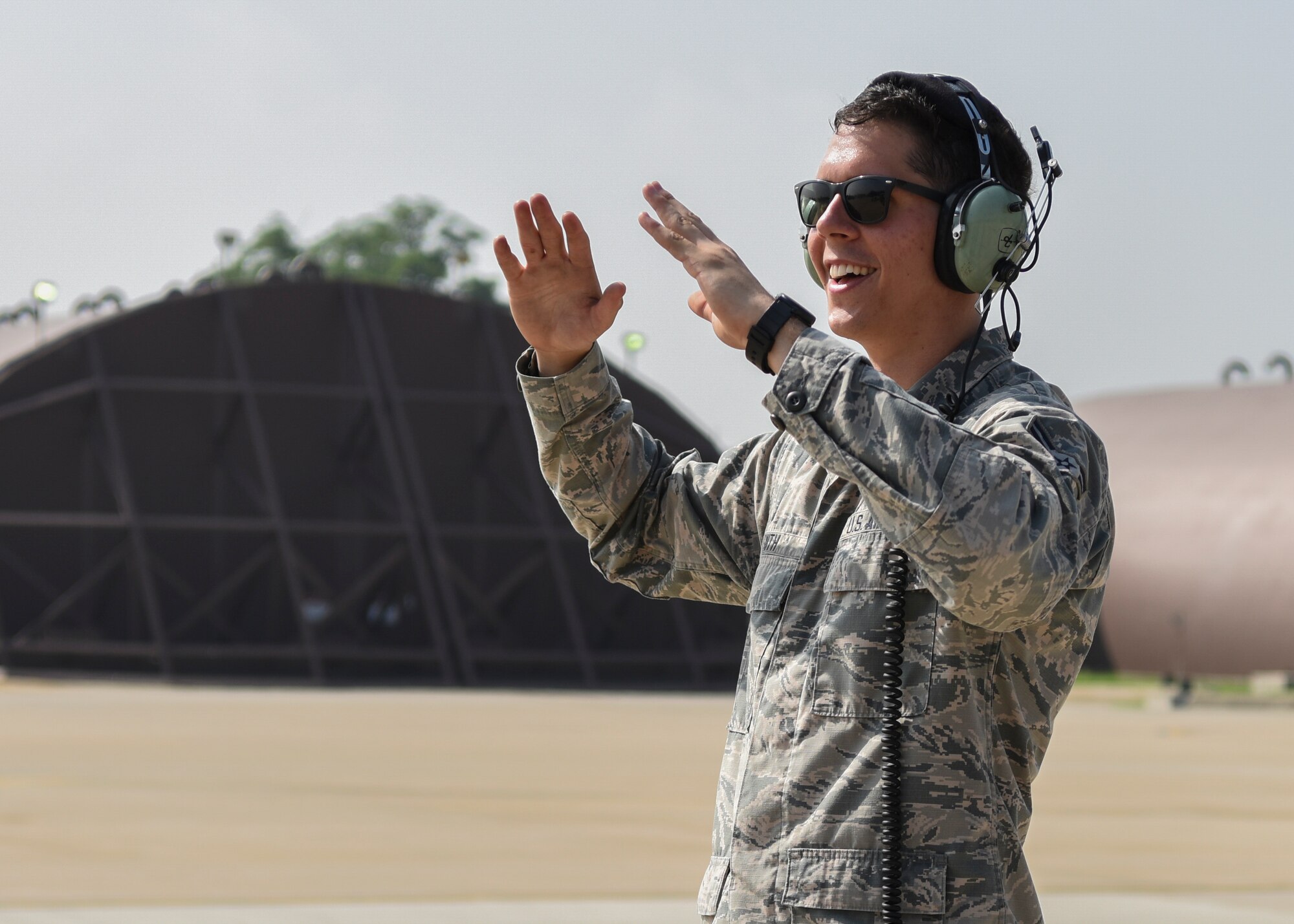Airman 1st Class Zachary Smith, 51st Medical Support Squadron commander’s support section technician, performs launch procedures for a Fairchild Republic A-10 Thunderbolt II at Osan Air Base, Republic of Korea, July 18, 2018. Smith participated in an Airman exchange in which he learned about the duties of a maintainer. (U.S. Air Force photo by Airman 1st Class Ilyana A. Escalona)
