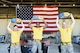 (From left to right) U.S. Air Force Staff Sgt. David Botterill and Senior Airman Ollis Lones, 80th Aircraft Maintenance Unit weapons load crew members, and Staff Sgt. Bryan Everidge, 80th AMU weapons load crew chief, hold up their trophies in celebration of the 8th Maintenance Group's 2nd Quarter Weapons Loading Competition at Kunsan Air Base, Republic of Korea, July 13, 2018. At the end of the weapons loading competition, the 80th AMU team was crowned the second quarter winner.