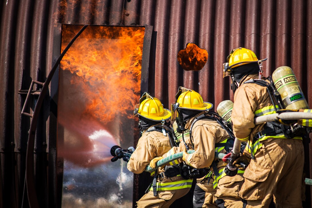 Airmen and civilians conduct an aircraft live-fire exercise.