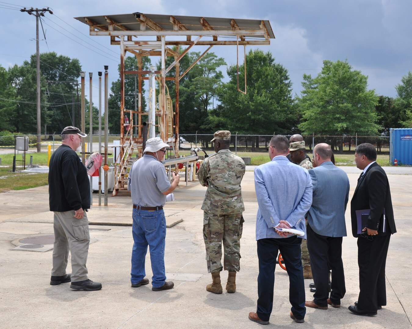 DLA Director Lt. Gen. Darrell K. Williams (third from left) visits DLA Energy fuel assets at Fort Belvoir, Virginia, during a Real Property Task Force walkthrough July 17, 2018. Photo by Phil Prater
