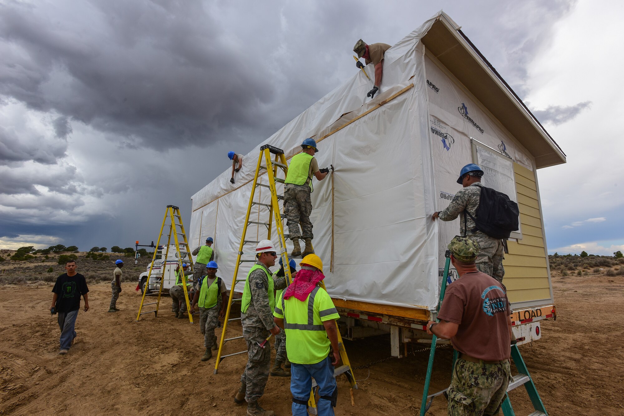 169th Civil Engineer Airmen build homes for Navajo veterans during training mission to New Mexico