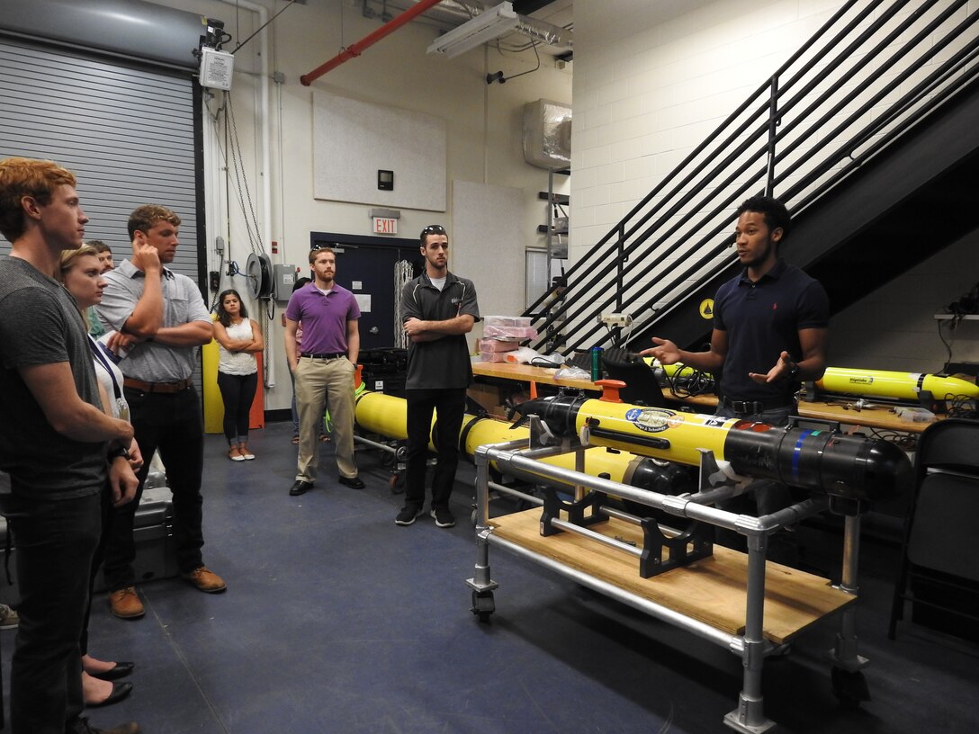 Naval Research Enterprise Internship Program (NREIP) interns toured Naval Surface Warfare Center Panama City Division (NSWC PCD) facilities to learn about various projects and mission areas at NSWC PCD July 12, 2018. U.S. Navy photos by Susan H. Lawson