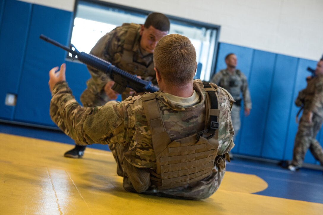 The 193rd Special Operations Security Forces Squadron, Pennsylvania Air National Guard, complete a defensive tactics course July 11-13, 2018 in Middletown, Pennsylvania