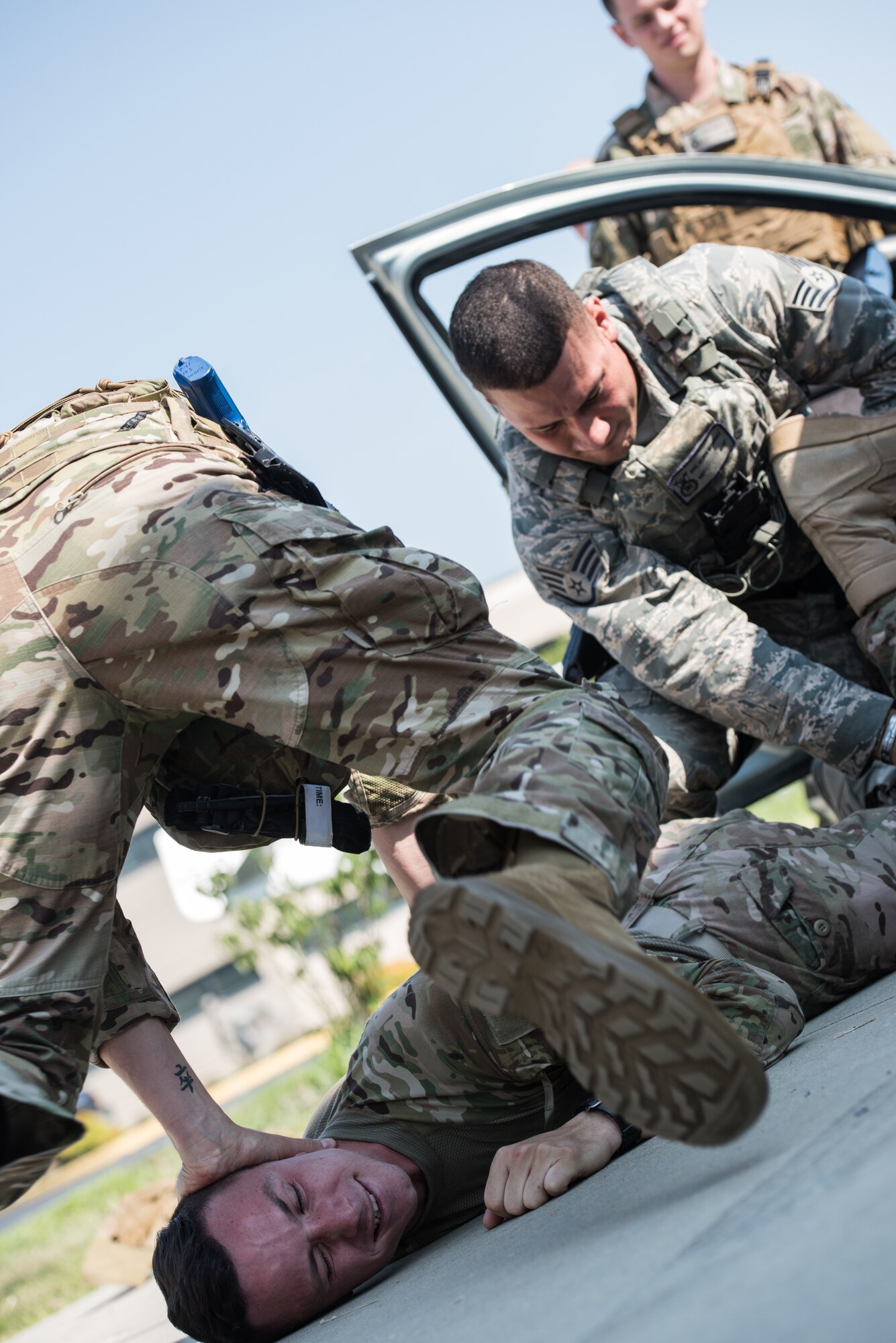 The 193rd Special Operations Security Forces Squadron, Pennsylvania Air National Guard, complete a defensive tactics course July 11-13, 2018 in Middletown, Pennsylvania