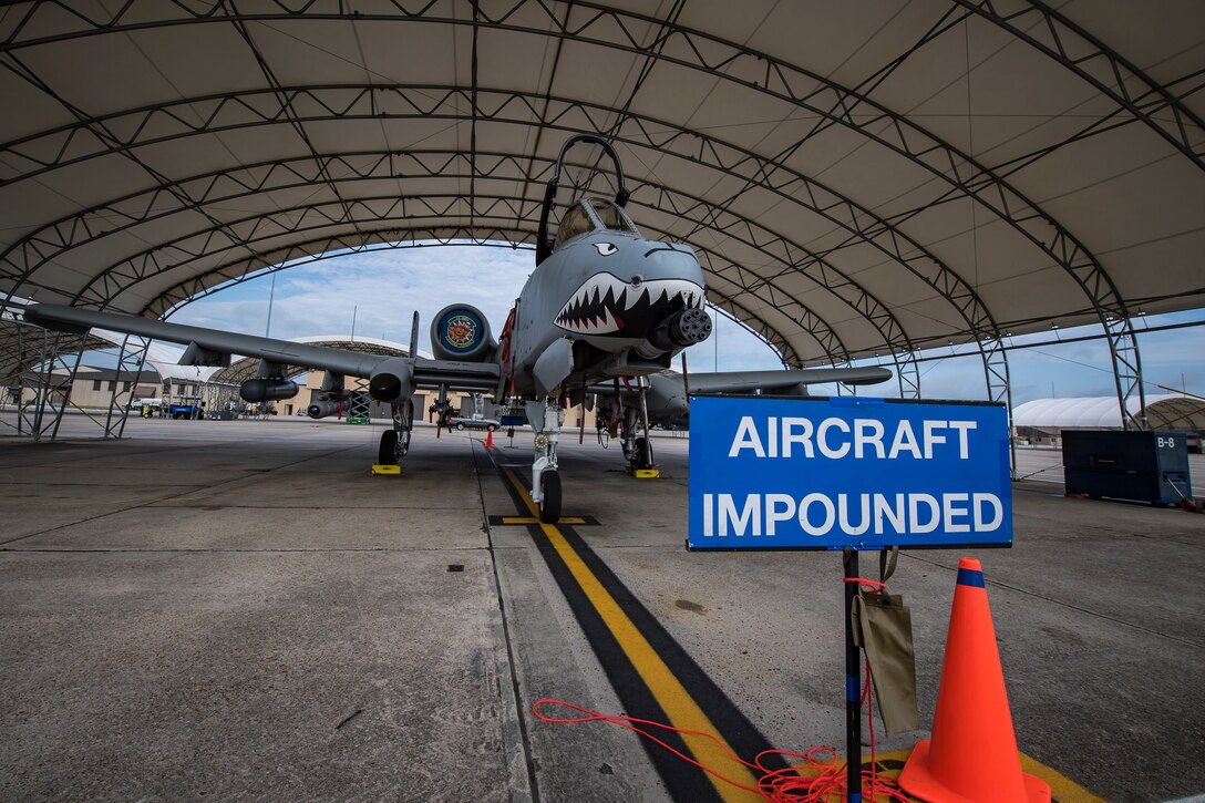 An A-10C Thunderbolt II rests on the flight line, July 17, 2018, at Moody Air Force Base, Ga. Airmen from the 74th Aircraft Maintenance Unit (AMU) play a part in the upkeep and maintenance of the Air Force’s largest operational A-10 fighter group. Maintainers from the 74th AMU accomplished a repair on a Turbo-Fan-34 engine in 48 operational hours. (U.S. Air Force photo by Airman 1st Class Eugene Oliver)