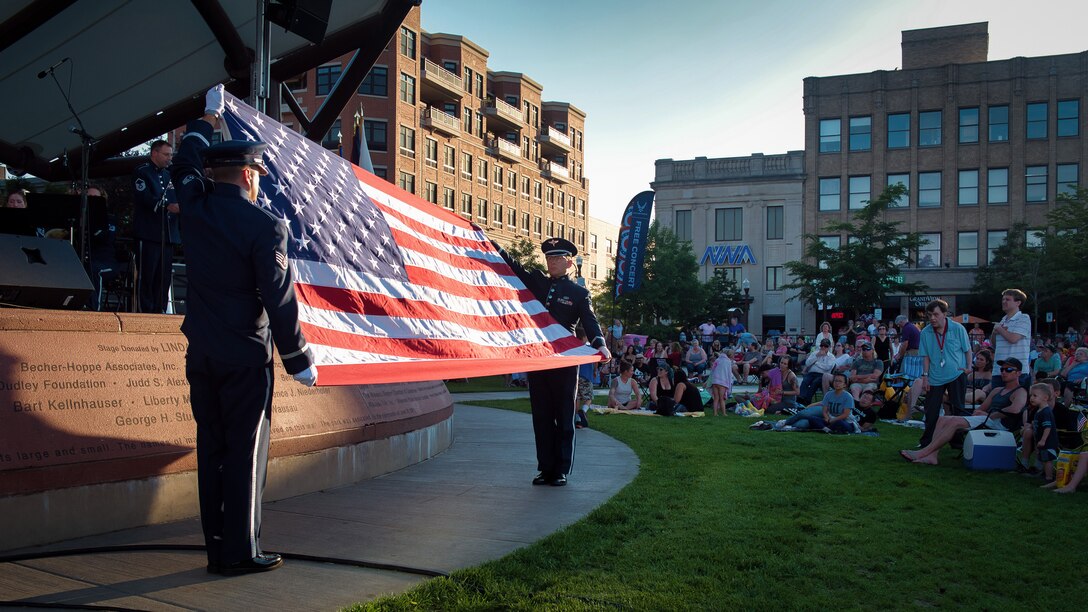 The 566th Air Force Band performs in Wausau, Wis., June 27, 2018.