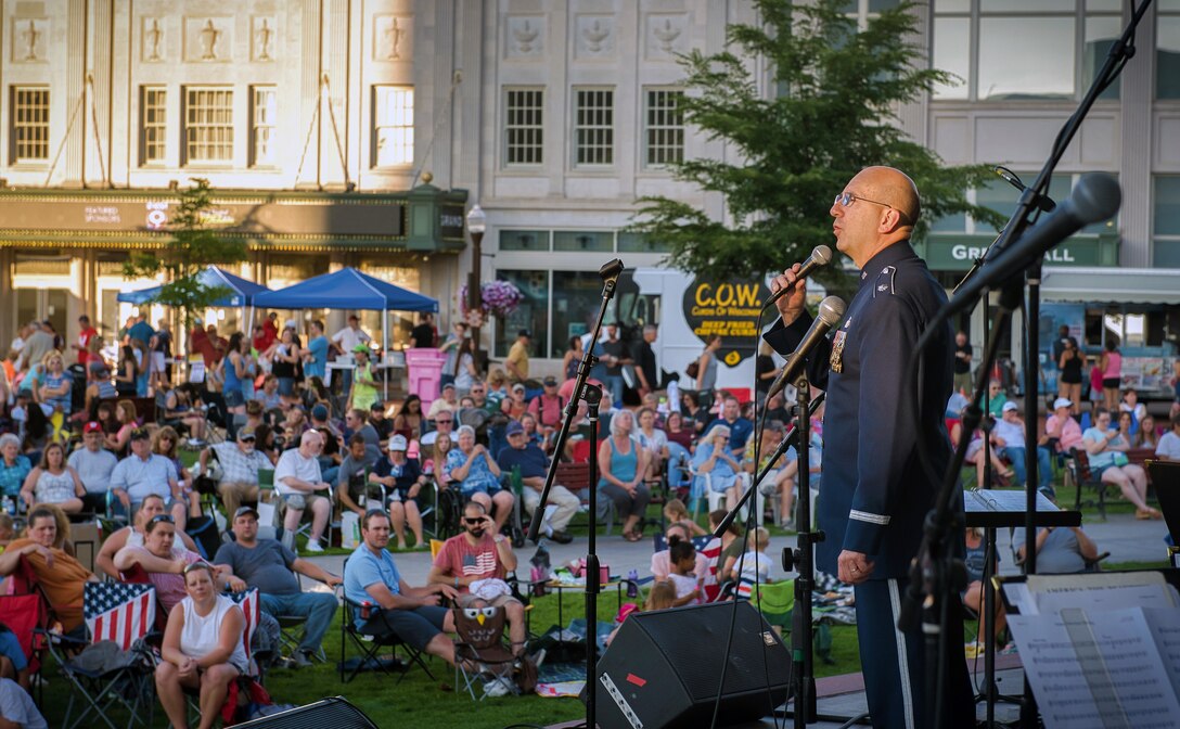 The 566th Air Force Band performs in Wausau, Wis., June 27, 2018.