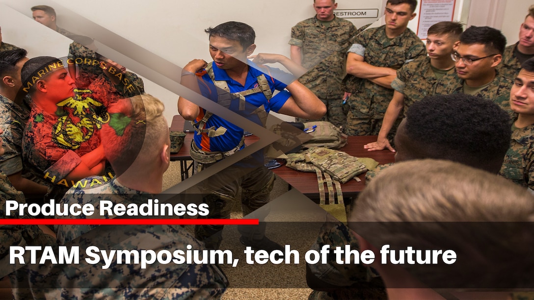 Juan Williams, the regional chief instructor at the College of Distance Education and Training, Marine Corps University, speaks to U.S. Marines with 3rd Battalion, 3rd Marine Regiment, during a training symposium aboard Marine Corps Base Hawaii, July 16, 2018. The symposium advertised various products that will assist with training, simulations capabilities, and opportunities. (U.S. Marine Corps photo by Lance Cpl. Matthew Kirk)